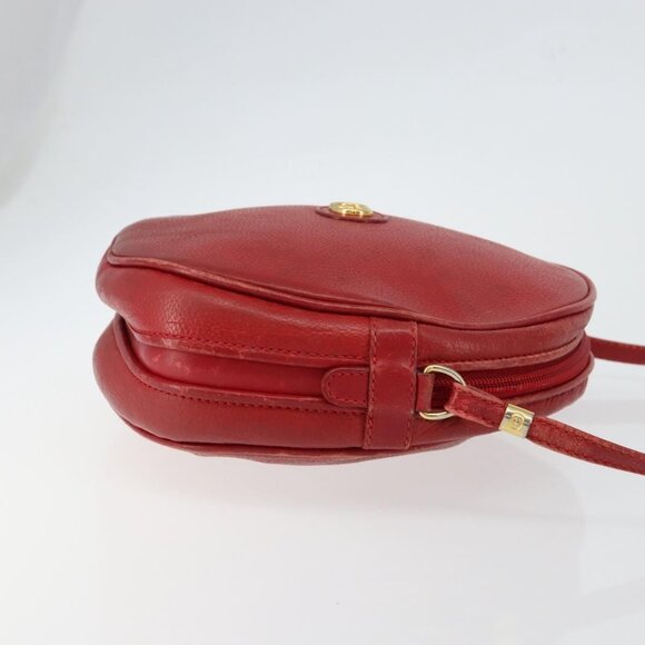 GUCCI Shoulder Bag Leather Red Gold Auth - Picture 4 of 16